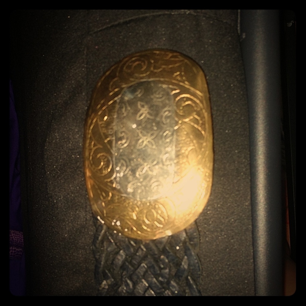 Gold, blk and silver belt